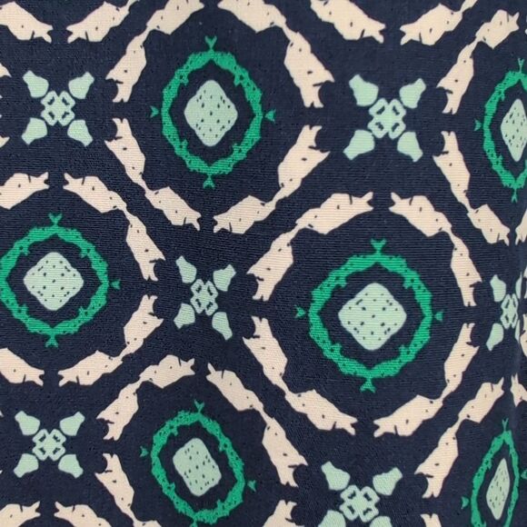 Chico's No Iron Cotton Square-Print Stain Shield 3/4 Length Sleeve Blouse Top - Picture 10 of 11